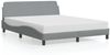 vidaXL Bettgestell "Dover" Hellgrau 160x200 cm Stoff 373205 Bild 2