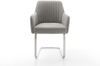 Delife Freischwinger Greg-Flex, Taschenfederkern, Strukturstoff Soft Grau, 56x58x86 cm Bild 2