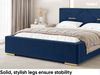 MEBLINI Polsterbett 120x200 mit Lattenrost mit Matratze – LIZZY – Blau Samt – Doppelbett mit Bettkasten - Stauraumbett - Kopfteil Bett mit Stauraum Bild 5