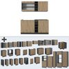 Singleküche R-Line Artisan Eiche/Anthrazit 160 cm ohne Arbeitsplatte Vicco Bild 5