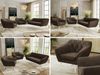 Wohnzimmerset PIRS 1-1-3, Skandinavisches 3-Sitzer Sofa mit Sesseln, Sofa mit Wellenfederung, weiße Füße, Skandinavisches Möbelset - Braun Velvet Bild 2