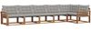 vidaXL Outdoor-Sofagarnitur mit Kissen 6 pcs Natürlich und Hellgrau 3369506 Bild 2