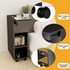 JEOBEST Nachttisch Nachtschrank mit Abschließbare Rollen, (1-St) Schmal, Beistelltisch mit Schublade und Ablage Bild 4