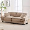 2-Sitzer Sofa Samt mit tiefem Sitz & 2 Kissen, 224x81x81 cm, Khaki Bild 2