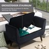 Sitzbank Samt mit Stauraum, 107 x 42 x 65 cm, Schwarz Bild 2