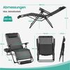 Yaheetech Gartenliege mit Auflage 74,5 cm B Klappbar & Tragbar, Relaxstuhl mit Becherhalter & Kopfkissen & Gepolsterte Fußauflage Bild 4