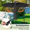 FIVMEN Sonnenschirm Sonnenschirm Alu Sonnenschirme mit kurbel Höhenverstellbarer, Gartenschirm UV Schutz Balkonschirme für Garten Balkon Bild 4