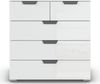 rauch Aditio Box, Kommode, 5 Schubladen, mit Glasfront, mit Softclose-Funktion, Farbe Weiß, BxHxT 80x81x42cm Bild 2