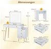 COSTWAY Schminktisch (1-St), Frisiertisch, mit LED Spiegel, Hocker, 5 Schubladen Bild 4