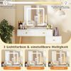 COSTWAY Schminktisch (1-St), Frisiertisch, mit LED Spiegel, Hocker, 5 Schubladen Bild 3