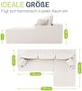 Juskys Sofa Coredo - modernes Cord Sofa mit Ottomane rechts, gemütliche Couch mit Schaumstoffpolsterung, Cordbezug & Kissen, modular - Creme Bild 5