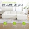 Juskys Sofa Coredo - modernes Cord Sofa mit Ottomane rechts, gemütliche Couch mit Schaumstoffpolsterung, Cordbezug & Kissen, modular - Creme Bild 2