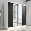 Schwebetürenschrank DUO 2-türig Schrank 180 cm Farbe: Weiß , schwarz Bild 2