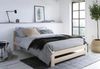Home Collective Holzbett mit Lattenrost Modern Bett Kiefer Bettgestell Massivholzbett Klassisch (90x200, 120x200, 140x200, 160x200 cm), Doppelbett, Skandi Boho Landhaus Kopfteil mittel 140x200 cm natur Bild 3