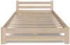 Home Collective Holzbett mit Lattenrost Modern Bett Kiefer Bettgestell Massivholzbett Klassisch (90x200, 120x200, 140x200, 160x200 cm), Doppelbett, Skandi Boho Landhaus Kopfteil mittel 140x200 cm natur Bild 4