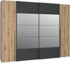 FORTE Rayong Kleiderschrank, Holzwerkstoff, Braun/Schwarz, 270,3 x 210 x 61,2 cm Bild 3