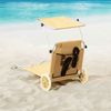 CASARIA® Sonnenliege Klappbar mit Dach Aluminium Liegestuhl mit Rollen Kissen Strandliege Beige Bild 2