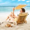 CASARIA® Sonnenliege Klappbar mit Dach Aluminium Liegestuhl mit Rollen Kissen Strandliege Beige Bild 5