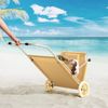 CASARIA® Sonnenliege Klappbar mit Dach Aluminium Liegestuhl mit Rollen Kissen Strandliege Beige Bild 3