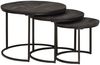 vidaXL Nesting-Couchtische 3 pcs Schwarz Massivholz Mango und Stahl 4104638 Bild 2