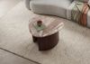 Couchtisch Akazie 70x65x35 braun lackiert / Marmor beige ORGANIC COLLECTION #35 Bild 2