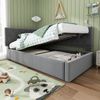 Merax Polsterbett Kinderbett Daybett 90x200cm Schlafsofa mit hydraulischem Stauraum, Grau Bild 3