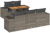 vidaXL 6-tlg. Garten-Sofagarnitur mit Kissen Grau Poly Rattan 3327329 Bild 2