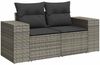 vidaXL 6-tlg. Garten-Sofagarnitur mit Kissen Grau Poly Rattan 3327329 Bild 4