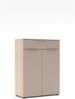 Büroschrank SANTORIN Riva Eiche & Glas Cashmere 110 cm Hoch Bild 1