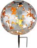 LED Solarleuchte silber, Kugel, Ahornblätter, Erdspitz, H 37 cm Bild 2