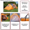 Campingzelt Loksa, 4-Mann Zelt Kuppelzelt Igluzelt Festival-Zelt, 4 Personen ~ orange Bild 2
