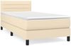 vidaXL Boxspringbett mit Matratze Creme 100x200 cm Stoff 3140118 Bild 2