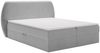 GRAINGOLD Bogota Boxspringbett 180x200, Doppelbett mit groß Bettkästen, Velour-Stoff, Schwarz Hellgrau Bild 2