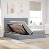 vidaXL Aufbewahrungsbett mit Kopfteil Hellgrau 200 x 200 cm Stoff 3372227 Bild 4