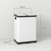 HOMCOM Mülltrennsystem Mülleimer Küche Treteimer, 2x30L, Softclose-Deckel, herausnehmbar, fingerabdruckresistent Bild 3