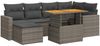 vidaXL 7-tlg. Garten-Sofagarnitur mit Kissen Grau Poly Rattan 3327063 Bild 2