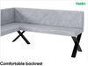 MEBLINI Eckbank für Esszimmer - Küchenbank - Essecke - Sitzecke Küche - ERIC - X-Beine 128x168x87cm Links - Hellgrau Samt Bild 5