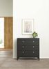 Dmora Kommode Sagar, Mehrzweckkommode, Schlafzimmerkommode, Schrank mit Schubladen, 82x38 h80 cm, Schwarz Bild 2