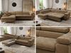 MKS Möbel 'Pablo L-Form' Ecksofa mit Schlaffunktion, verstellbare Kopfstützen, Braun, Schenille glatt, T25 Topper, Links Bild 2