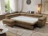 MKS Möbel 'Pablo L-Form' Ecksofa mit Schlaffunktion, verstellbare Kopfstützen, Braun, Schenille glatt, T25 Topper, Links Bild 4