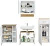 Pelipal Badmöbel-Set, Quickset 383, Weiß Matt - Waschbeckenunterschrank, Spiegelschrank, 2 Unterschränke Bild 4