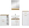 Pelipal Badmöbel-Set, Quickset 383, Weiß Matt - Waschbeckenunterschrank, Spiegelschrank, 2 Unterschränke Bild 2