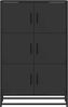 vidaXL Highboard Schwarz 68x35x106,5 cm Holzwerkstoff und Metall 849069 Bild 4