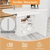 Sweiko Esstisch Ausziehbarer ovaler Esstisch mit Stauraum, (Kaffee-Freizeittisch, moderner minimalistischer Esstisch, 2 Staufächer und 1 Aufbewahrungsschränke), L110/130*W70*H75cm Bild 4