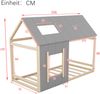 Kinderbett 90×200 cm Hausbett mit Dach und Fenster, mit Rausfallschutz-Charakter, Natur/Grau, ohne Matratze Bild 5