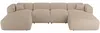 Vente-unique - POGNI Sofa SamtStoff Beige - B 166 cm x H 73 cm x L 356 cm Bild 2