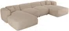 Vente-unique - POGNI Sofa SamtStoff Beige - B 166 cm x H 73 cm x L 356 cm Bild 3