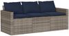 vidaXL 2-tlg. Garten-Essgruppe mit Kissen Grau Poly Rattan 366335 Bild 4