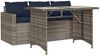vidaXL 2-tlg. Garten-Essgruppe mit Kissen Grau Poly Rattan 366335 Bild 2