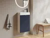 Vente-unique - VAHIRA Toilet unit Holz, Platte BlauWeiß - B 22 cm x H 60 cm x L 40 cm Bild 4